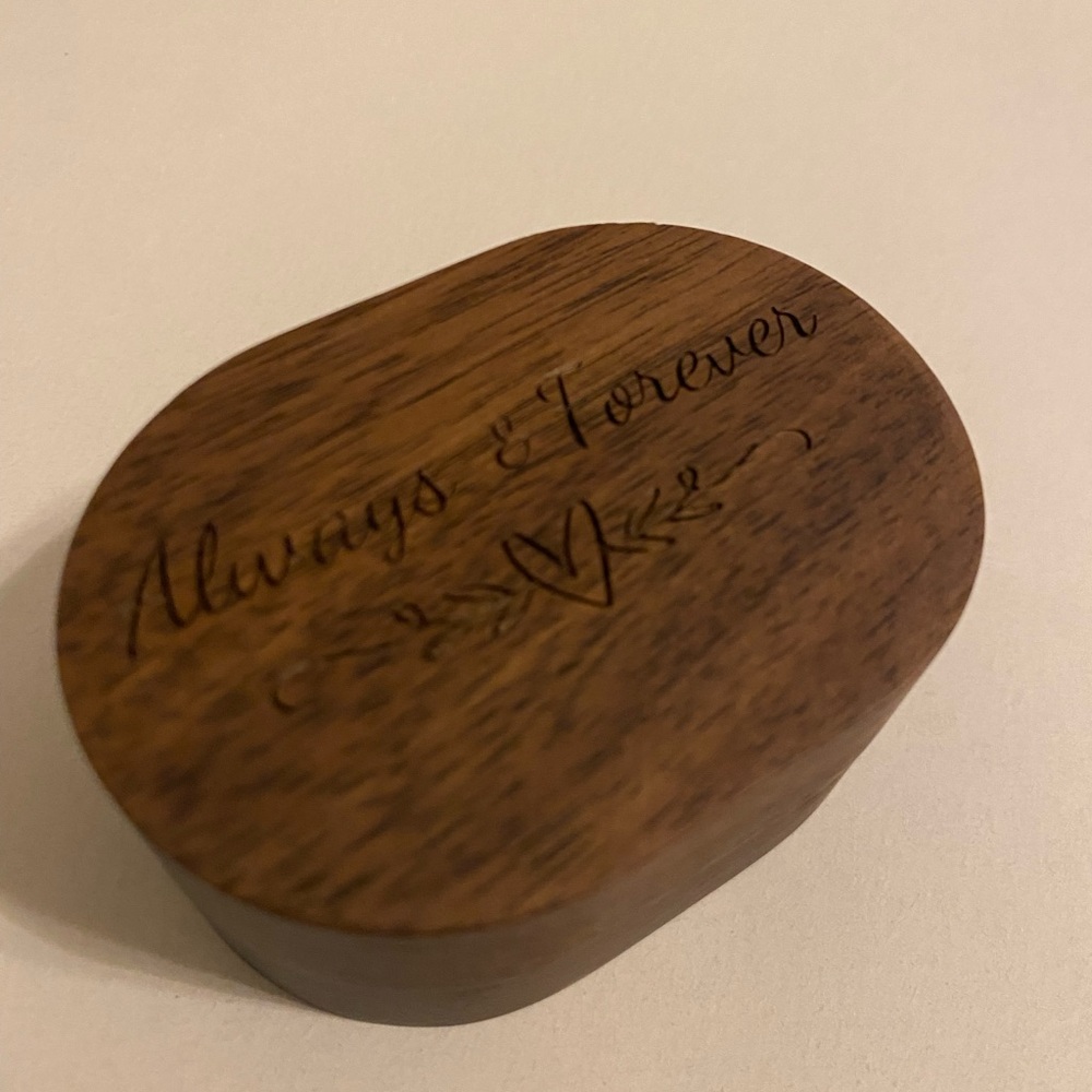 Wooden Keepsake Ring Box with Engraving